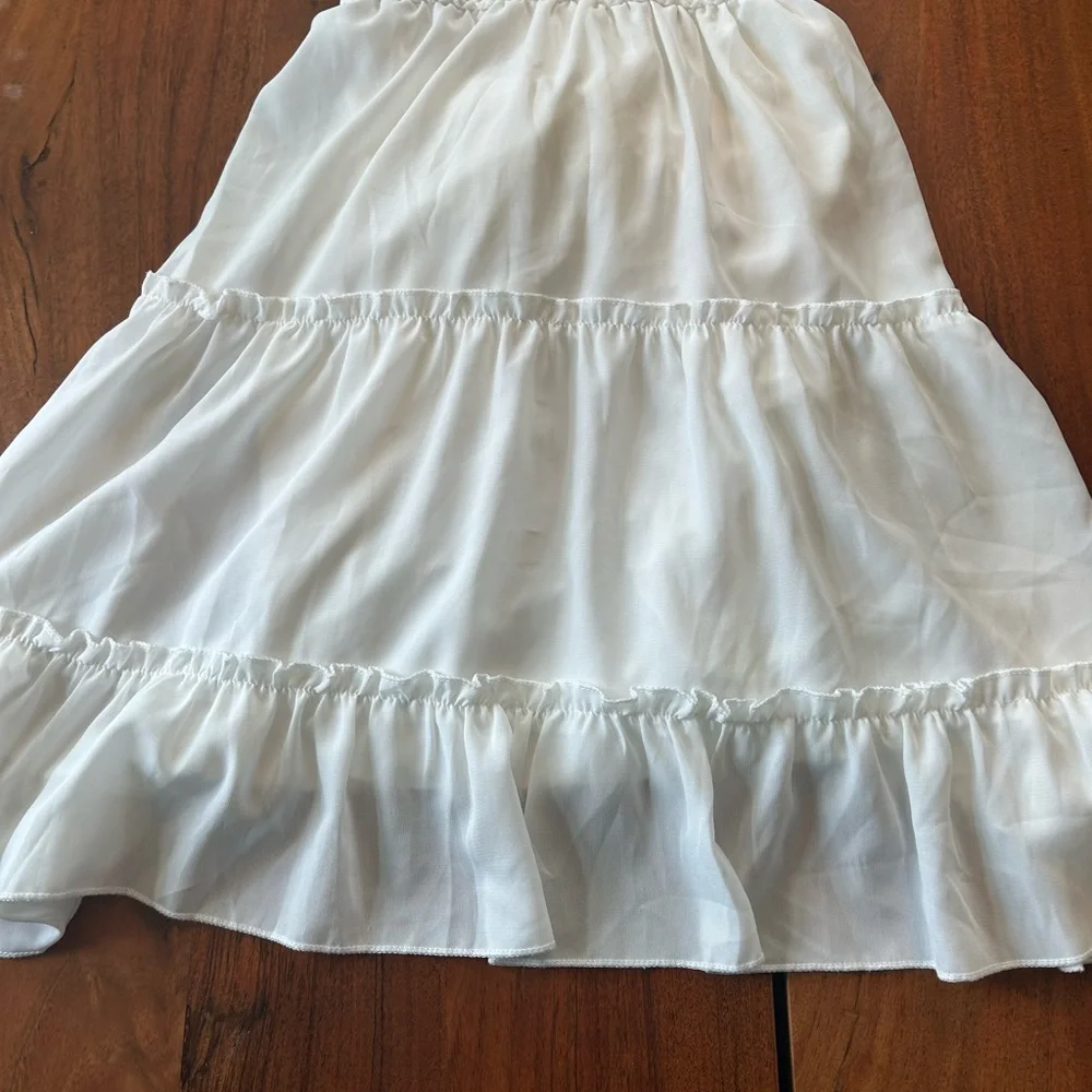 CO White Crochet Bodice Tiered Mini Dress - Picture 3 of 8